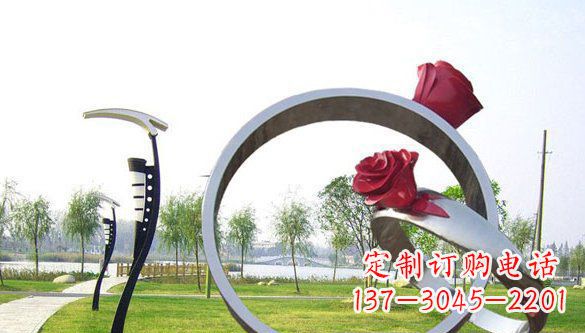 不锈钢爱情戒指雕塑