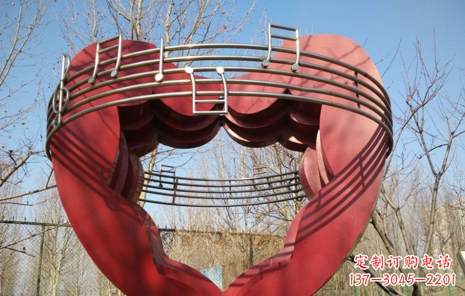 不锈钢爱心乐谱广场景观雕塑
