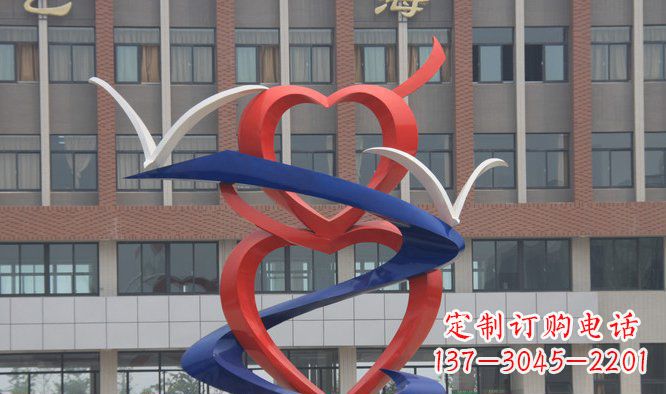 不锈钢爱心企业标志雕塑