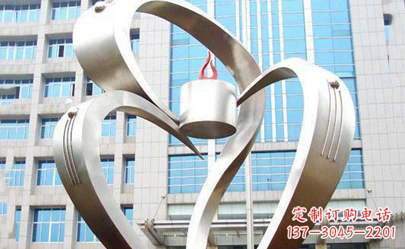 不锈钢爱心医院门口雕塑