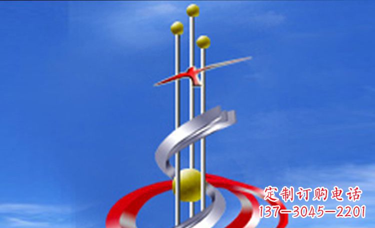不锈钢翱翔蓝天广场景观雕塑