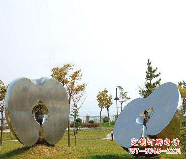 不锈钢/苹果-不锈钢半块苹果雕塑 (2) 不锈钢/苹果-不锈钢半块苹果雕塑 (2)