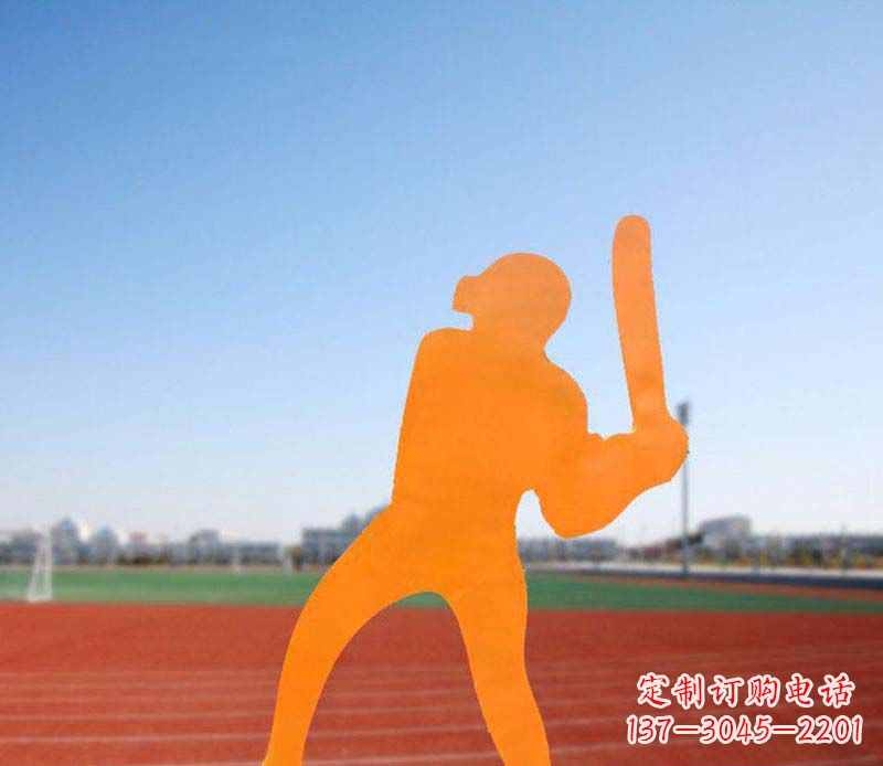 不锈钢棒球雕塑