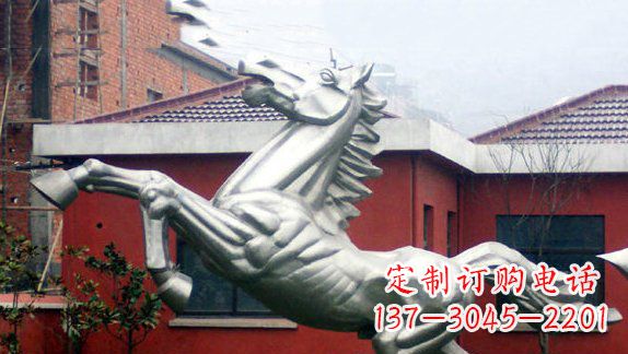 不锈钢奔马雕塑 (2)
