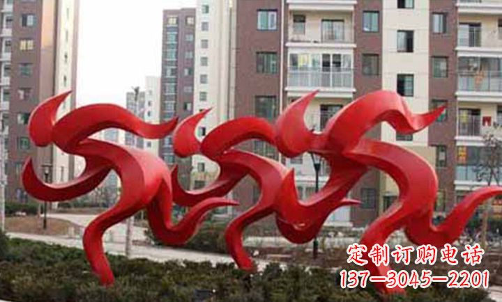 不锈钢奔跑抽象人物小区景观雕塑