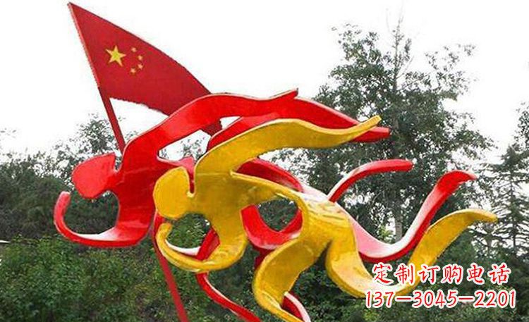 不锈钢奔跑人物公园景观雕塑