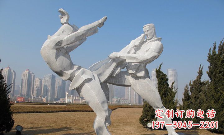 不锈钢比武人物广场雕塑