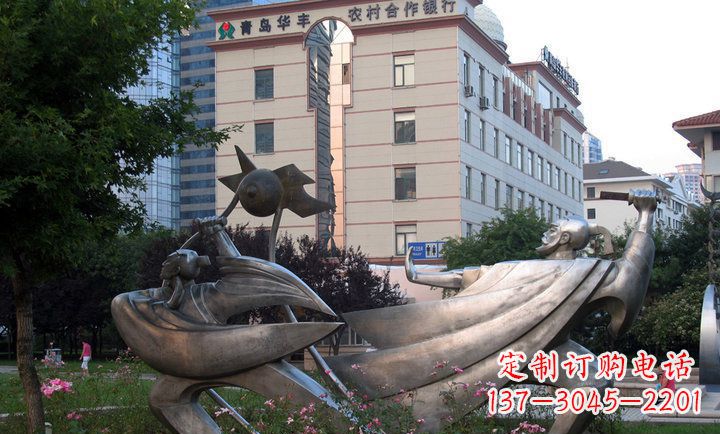 不锈钢比武人物雕塑
