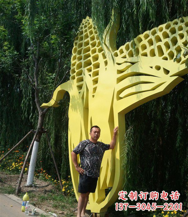 不锈钢编制玉米园林景观雕塑