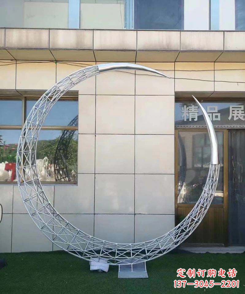 月亮雕塑 - 不锈钢/别墅/月亮/镂空 月亮雕塑 - 不锈钢/别墅/月亮/镂空