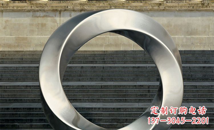 不锈钢不规则圆公园景观雕塑