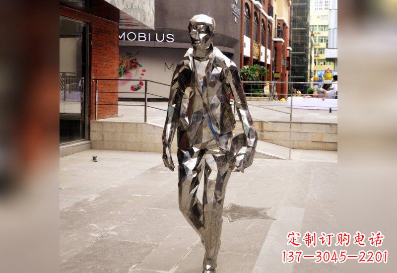 不锈钢步行街人物雕塑