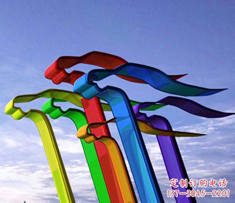 不锈钢彩带广场雕塑