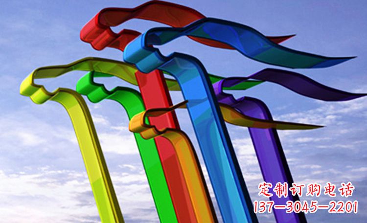 不锈钢彩带广场景观雕塑