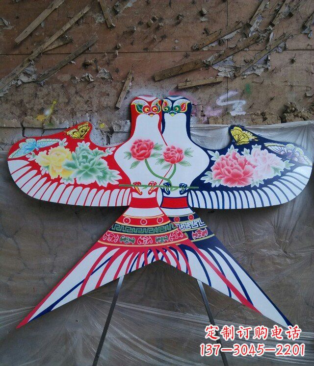 不锈钢彩绘仿真风筝雕塑