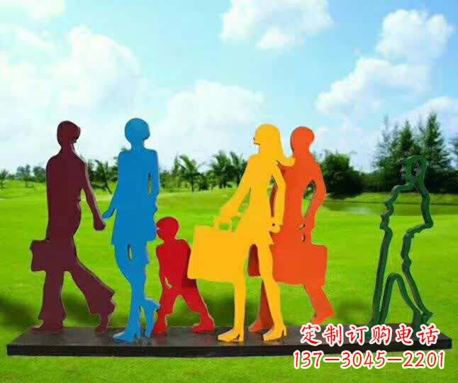 不锈钢彩绘人物雕塑