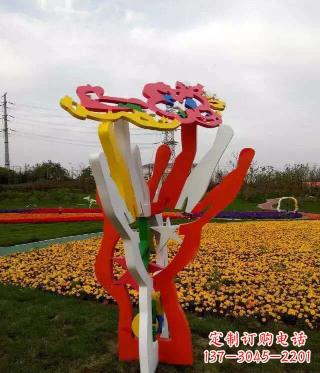 不锈钢彩绘园林雕塑