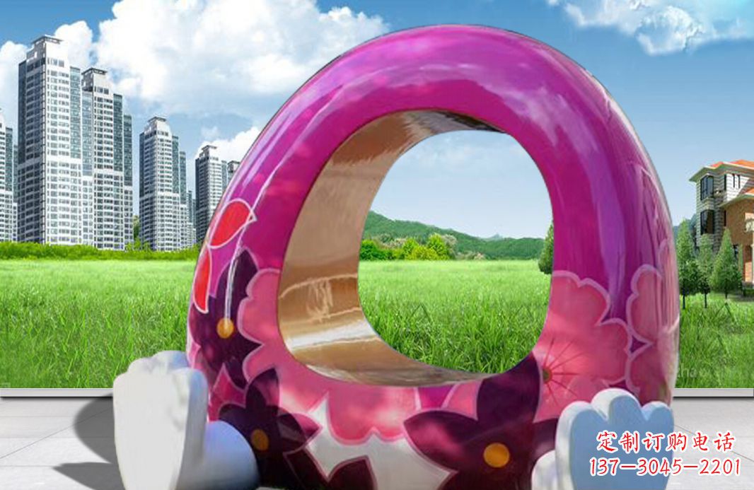 不锈钢彩绘座椅公园雕塑