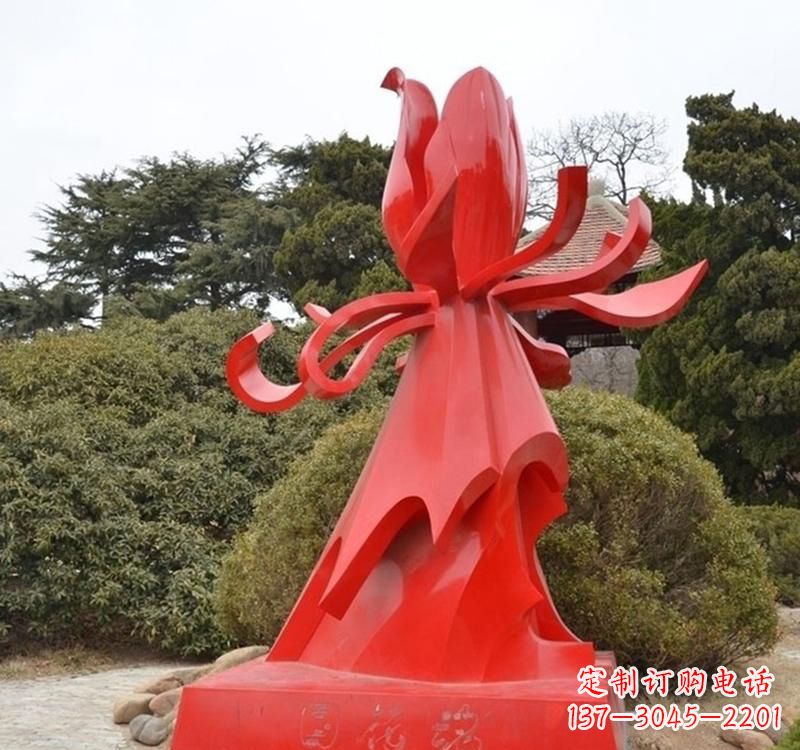 不锈钢彩色城市花朵雕塑