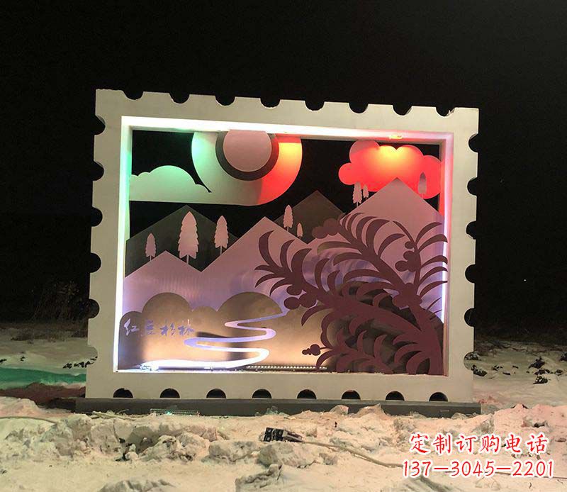 不锈钢彩色灯饰雕塑