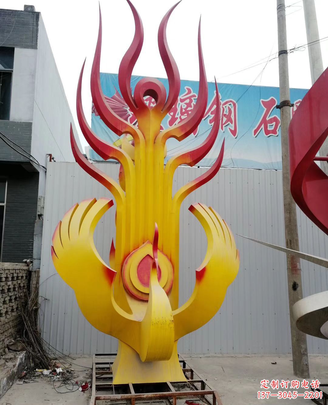 不锈钢彩色凤凰雕塑