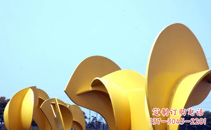 不锈钢彩色花朵抽象雕塑