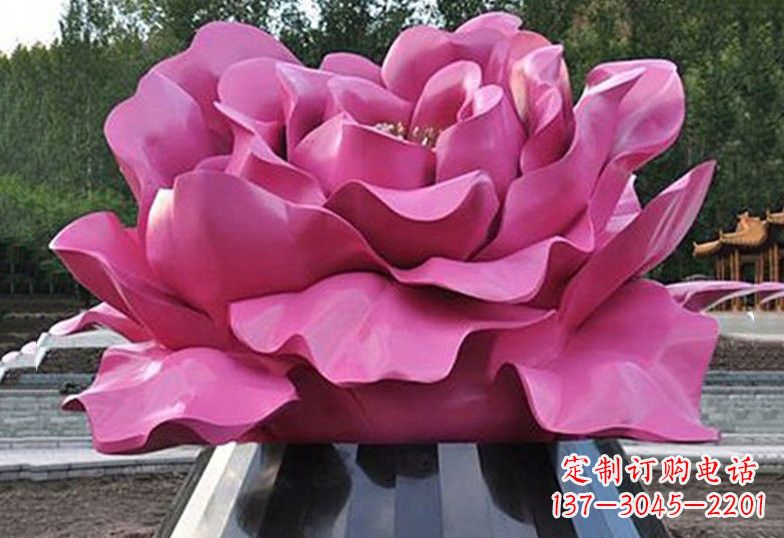 牡丹花雕塑 - 不锈钢/彩色/牡丹花 牡丹花雕塑 - 不锈钢/彩色/牡丹花