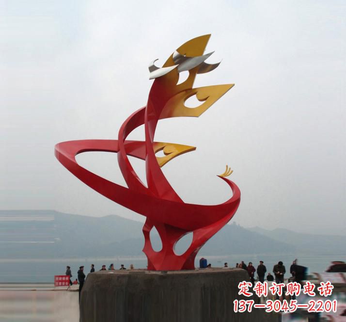 不锈钢城市抽象凤凰雕塑