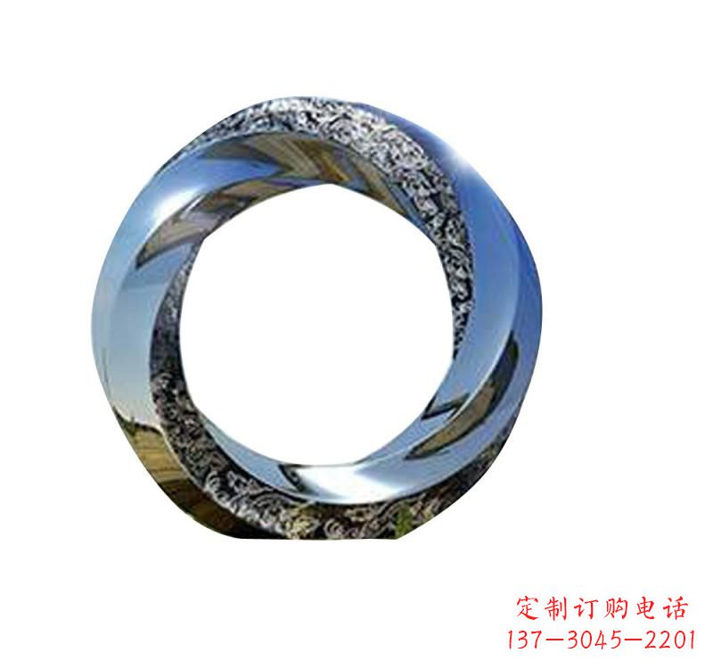不锈钢城市抽象圆环雕塑