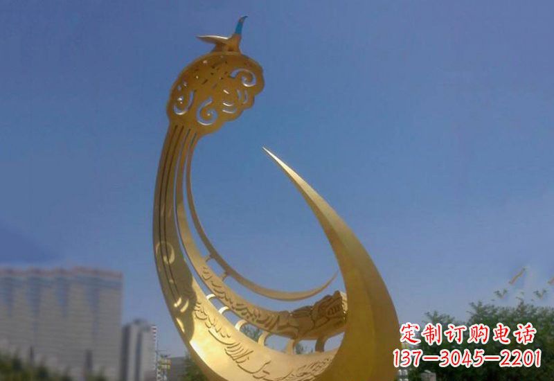 凤凰展翅高飞——不锈钢城市大型抽象创意雕塑 凤凰展翅高飞——不锈钢城市大型抽象创意雕塑