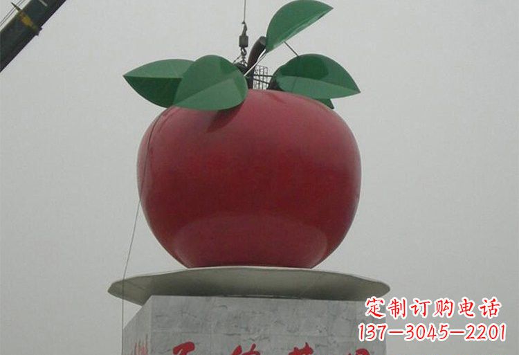 不锈钢城市大型苹果雕塑象征着城市繁荣 不锈钢城市大型苹果雕塑象征着城市繁荣
