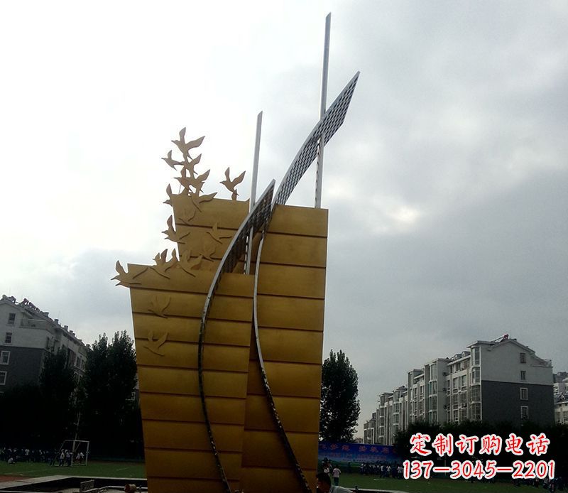 不锈钢城市帆船起航雕塑