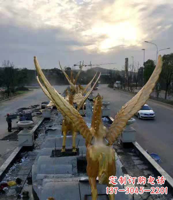 不锈钢城市飞龙雕塑