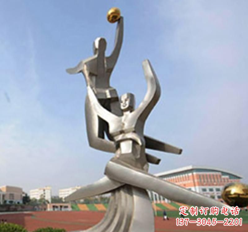 不锈钢城市广场抽象人物雕塑