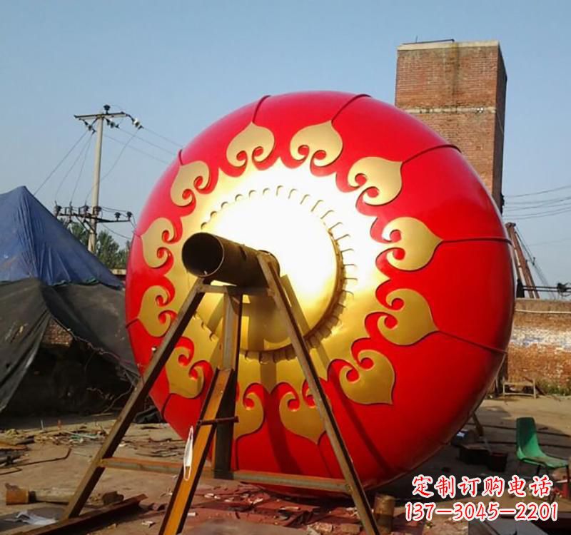 不锈钢城市红色灯笼雕塑