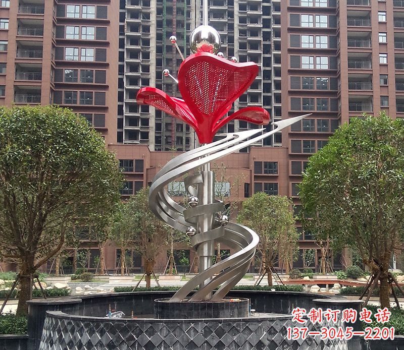 不锈钢城市花卉雕塑