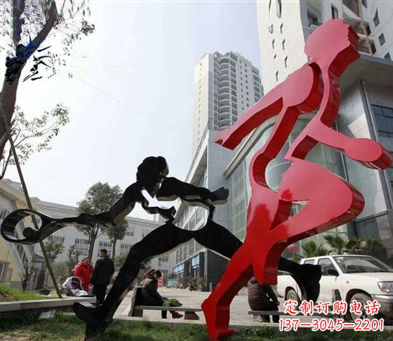 不锈钢城市剪影人物雕塑