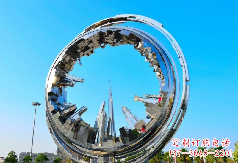 不锈钢城市景观缩影雕塑