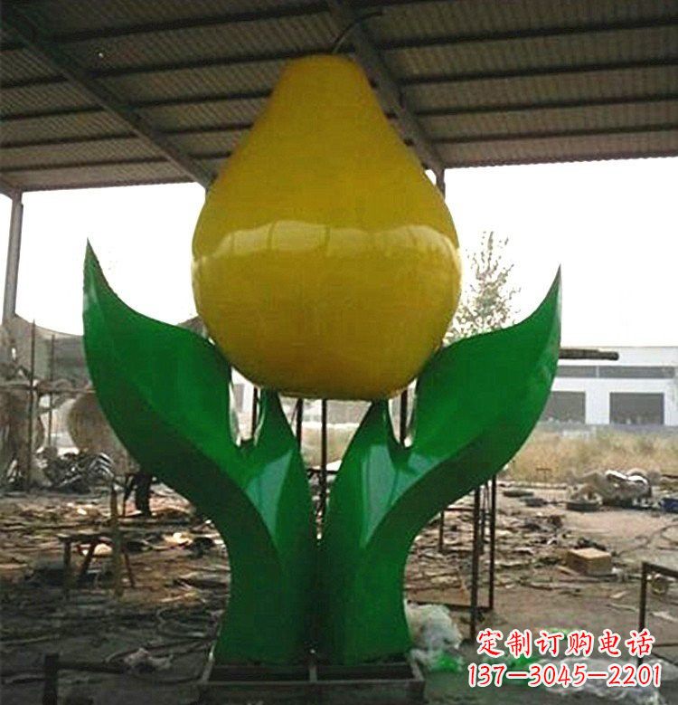 不锈钢城市景观鸭梨雕塑