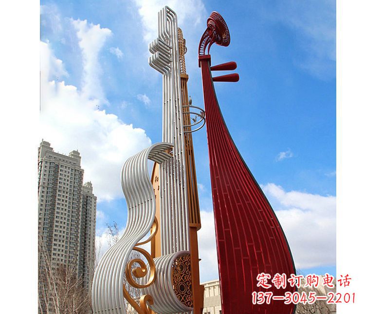 不锈钢城市提琴雕塑