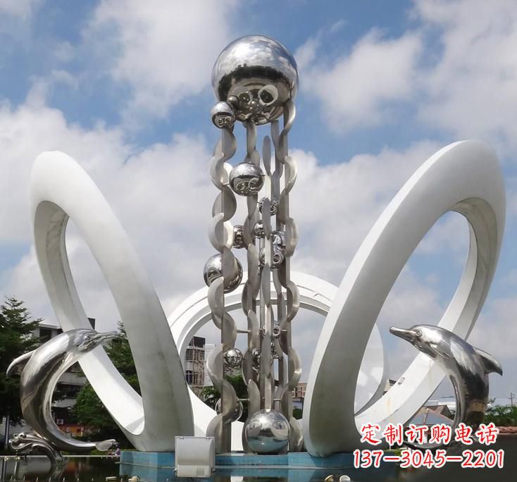 海豚雕塑 - 不锈钢/城市/艺术/海豚 海豚雕塑 - 不锈钢/城市/艺术/海豚