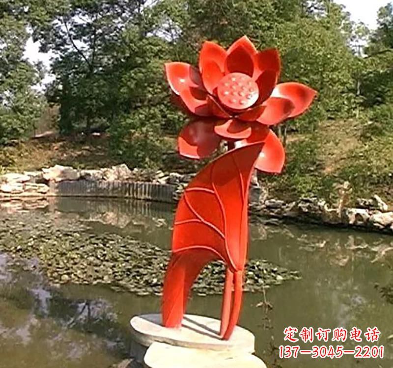不锈钢城市艺术荷花雕塑