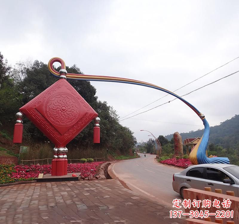 不锈钢城市中国结雕塑