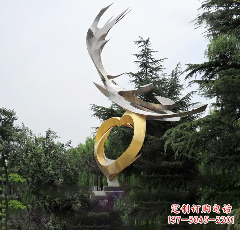 不锈钢抽象爱心雕塑