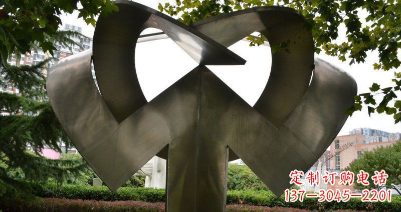 不锈钢抽象爱心公园雕塑