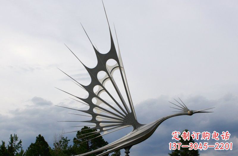 不锈钢抽象白鹭雕塑
