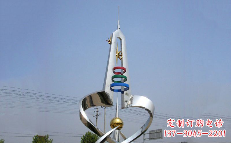 不锈钢抽象避雷针雕塑
