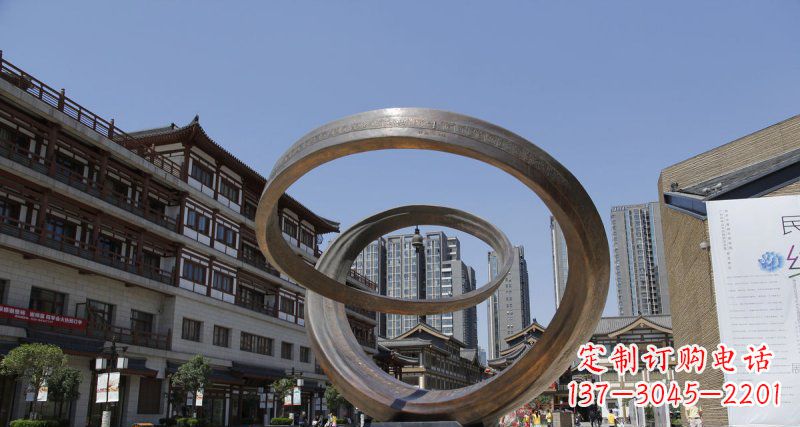 不锈钢抽象步行街景观雕塑