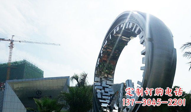 不锈钢抽象城市雕塑 (2)