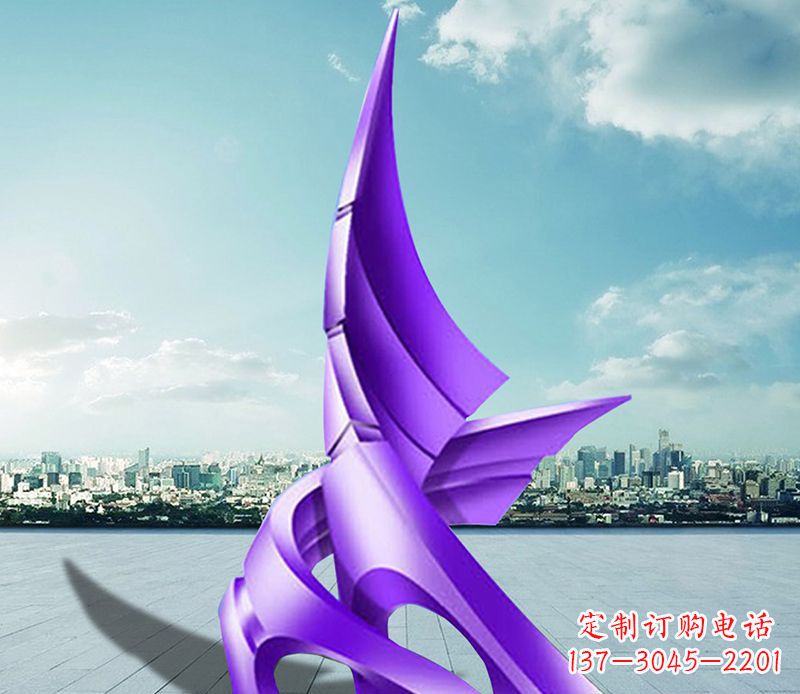 不锈钢抽象船帆雕塑 (2)